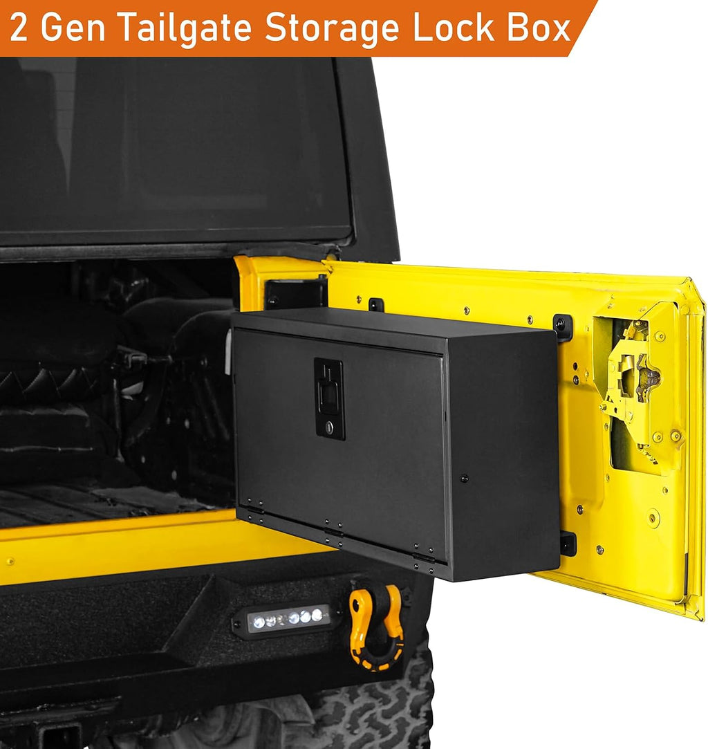 Hooke Road Wrangler TJ Tailgate Storage Lock Box Table Organizer for Jeep Wrangler TJ 1997 1998 1999 2000 2001 2002 2003 2004 2005 2006