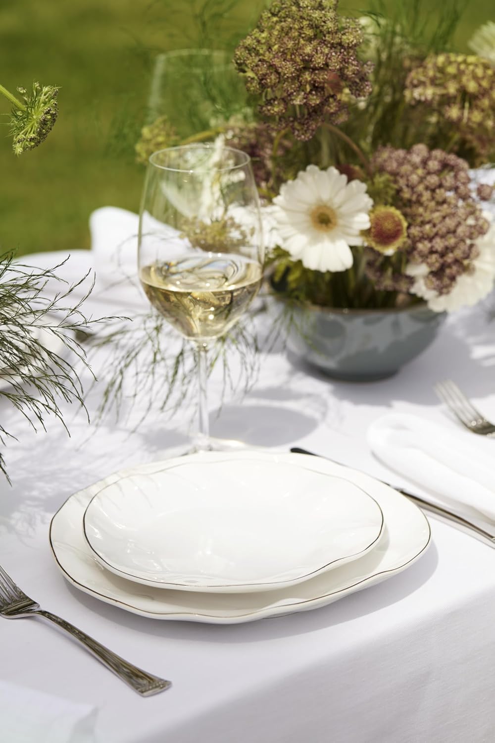 Lenox Dinnerware Set, Blue Bay 12-Piece Set, Service For 4, White Porcelain, Plates And Bowls Sets, Dishwasher And Microwave Safe, Home & Kitchen, Dish Plate, Dishes (White, 12 Piece)