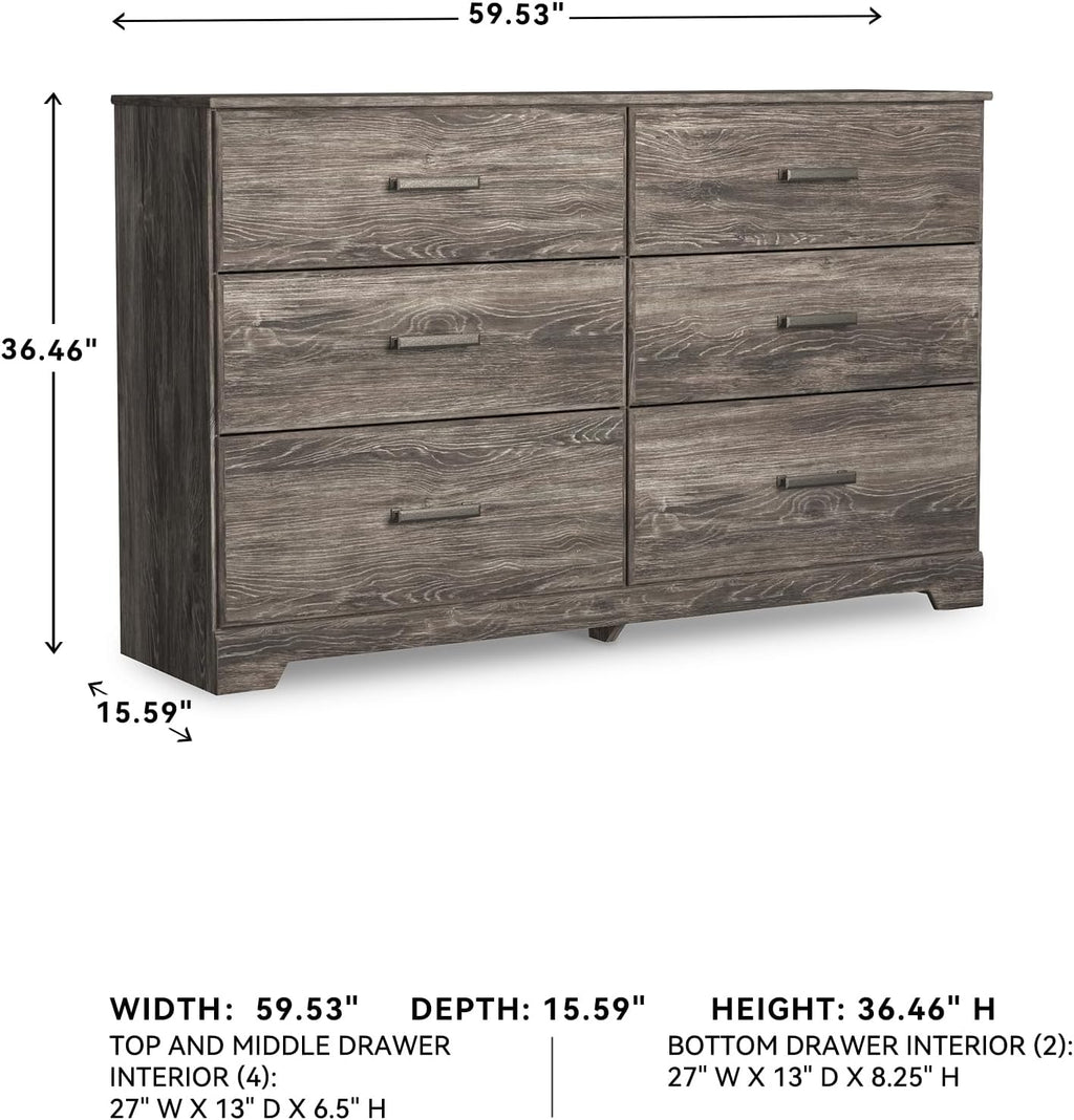 Signature Design by Ashley Ralinski 6 Drawer Dresser, Warm Gray