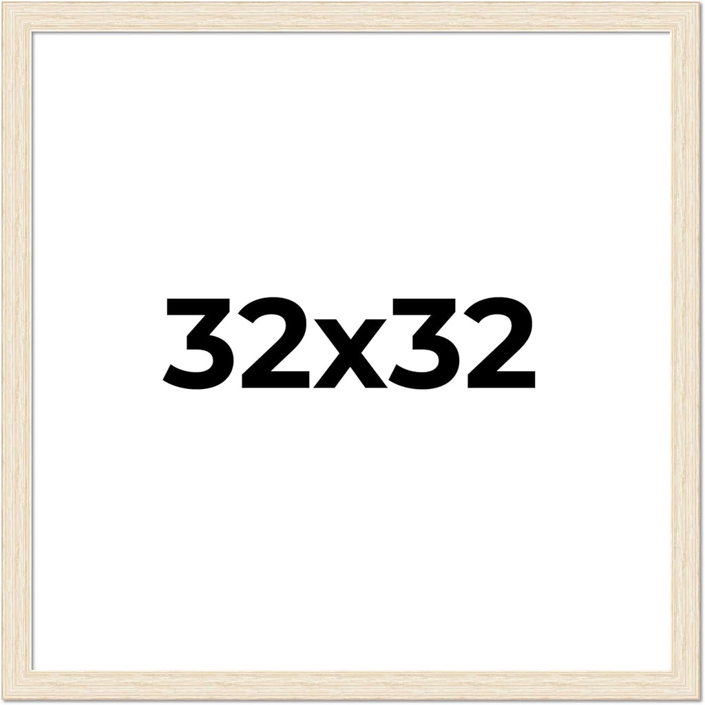 32x32 Frame Barnwood White Solid Wood Picture Frame Width 1.5 Inches | Interior Depth 0.5 Inches | Whitewashed Distressed Frame with UV Acrylic, Foam Board Backing & Hanging Hardware