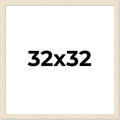 32x32 Frame Barnwood White Solid Wood Picture Frame Width 1.5 Inches | Interior Depth 0.5 Inches | Whitewashed Distressed Frame with UV Acrylic, Foam Board Backing & Hanging Hardware
