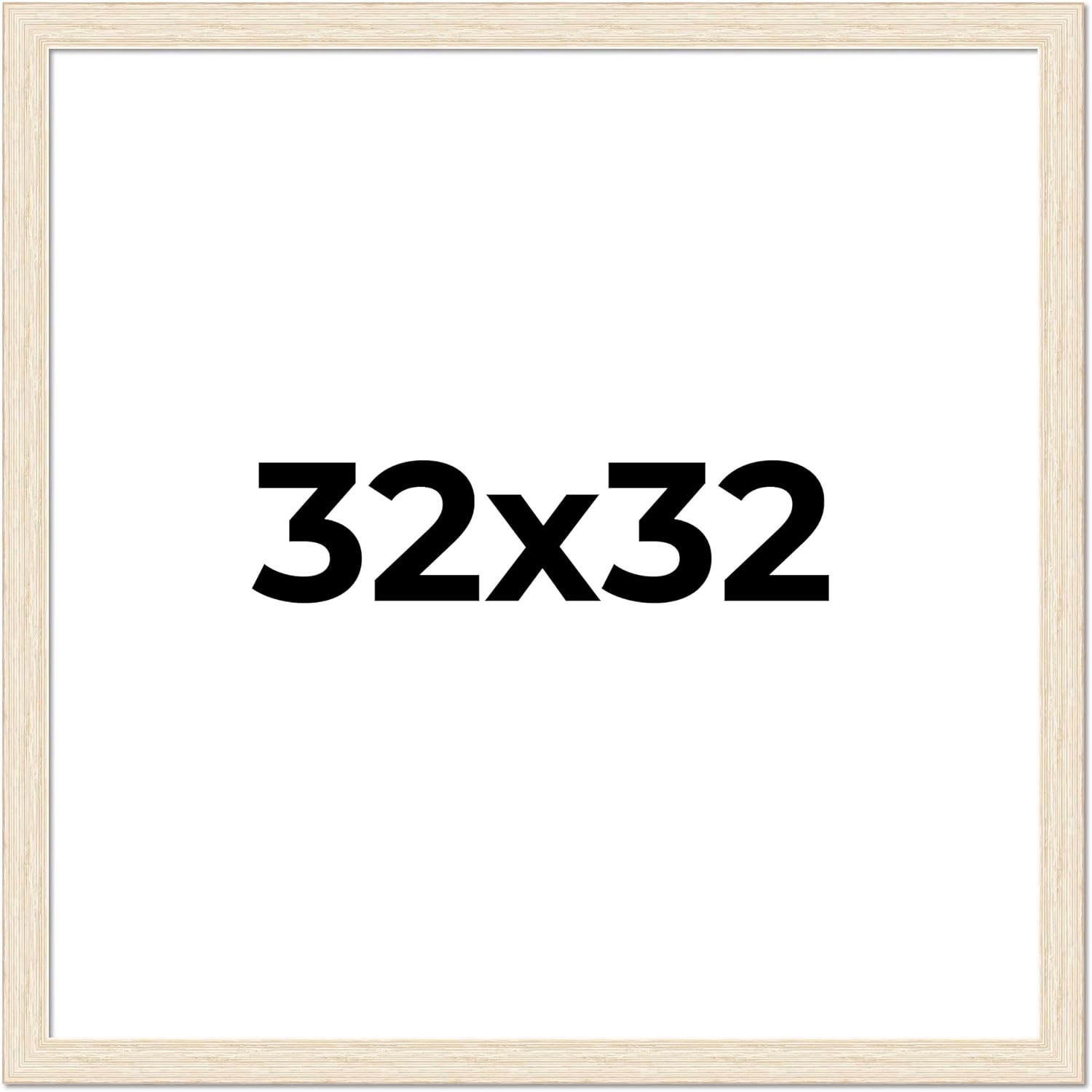 32x32 Frame Barnwood White Solid Wood Picture Frame Width 1.5 Inches | Interior Depth 0.5 Inches | Whitewashed Distressed Frame with UV Acrylic, Foam Board Backing & Hanging Hardware