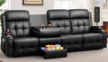 Recliner Sofa, Massage Flip Back Reclining Sofa 4 Seater Sets Heavy Weight Capacity, RV Loveseat Clearance, Recliner Couch with Storage, Cup Holders, Wall Hugger Couches for Living Room