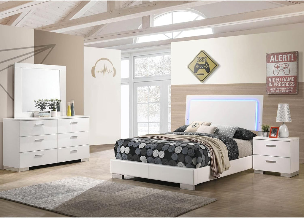 White High Gloss 4-piece Full Bedroom Set