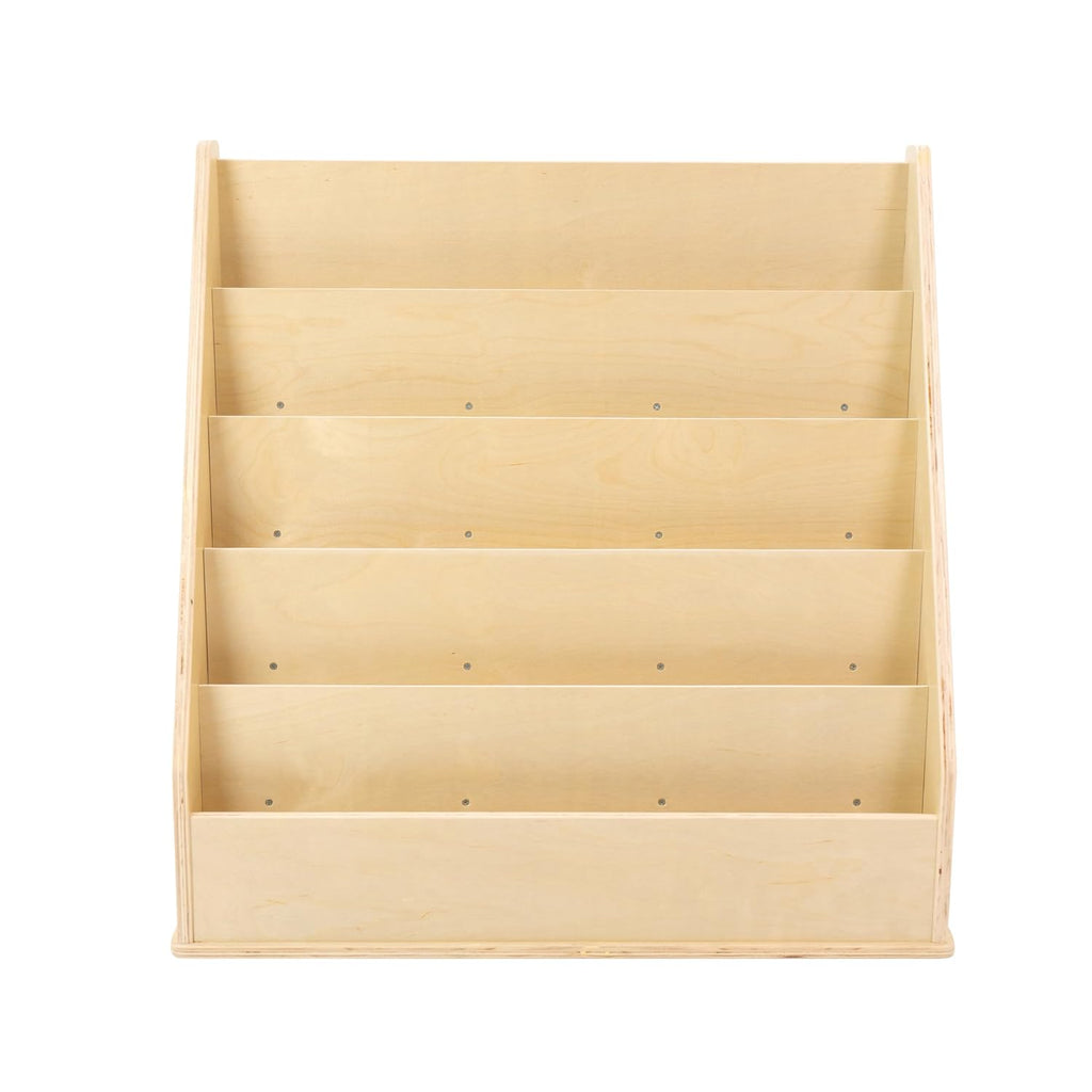 Factory Direct Partners Birch Book Display Stand, 5-Shelf Storage for Kid's Books and Magazines, Children's Furniture for Bedroom, Playroom, Daycare, Preschool or Classroom - Natural, 13132-NT