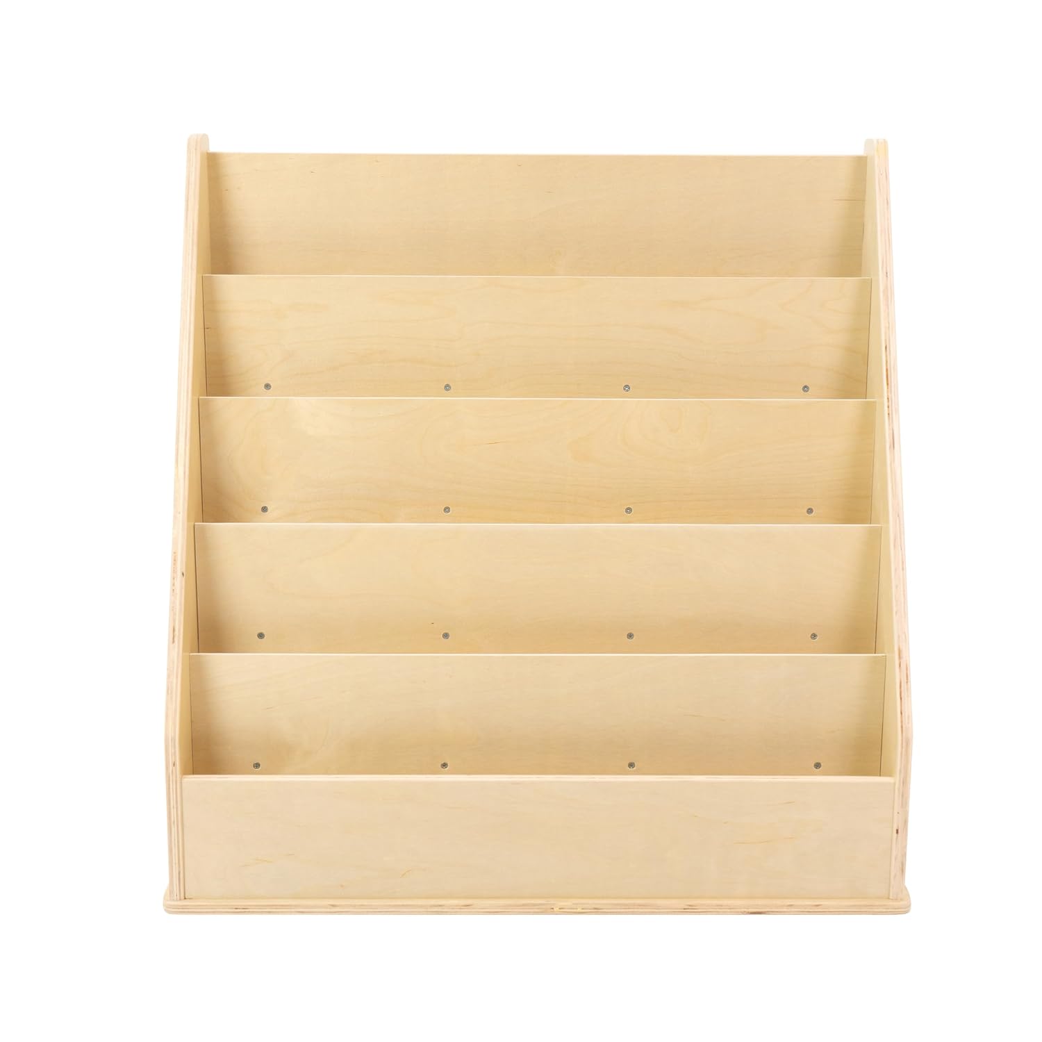Factory Direct Partners Birch Book Display Stand, 5-Shelf Storage for Kid's Books and Magazines, Children's Furniture for Bedroom, Playroom, Daycare, Preschool or Classroom - Natural, 13132-NT