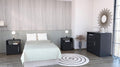 Space Saving 3-Piece Bedroom Set: Cabinet with 4 Drawers & 2 Nightstands, Modern Minimalist Furniture for Small Apartments, Easy Assembly, Black