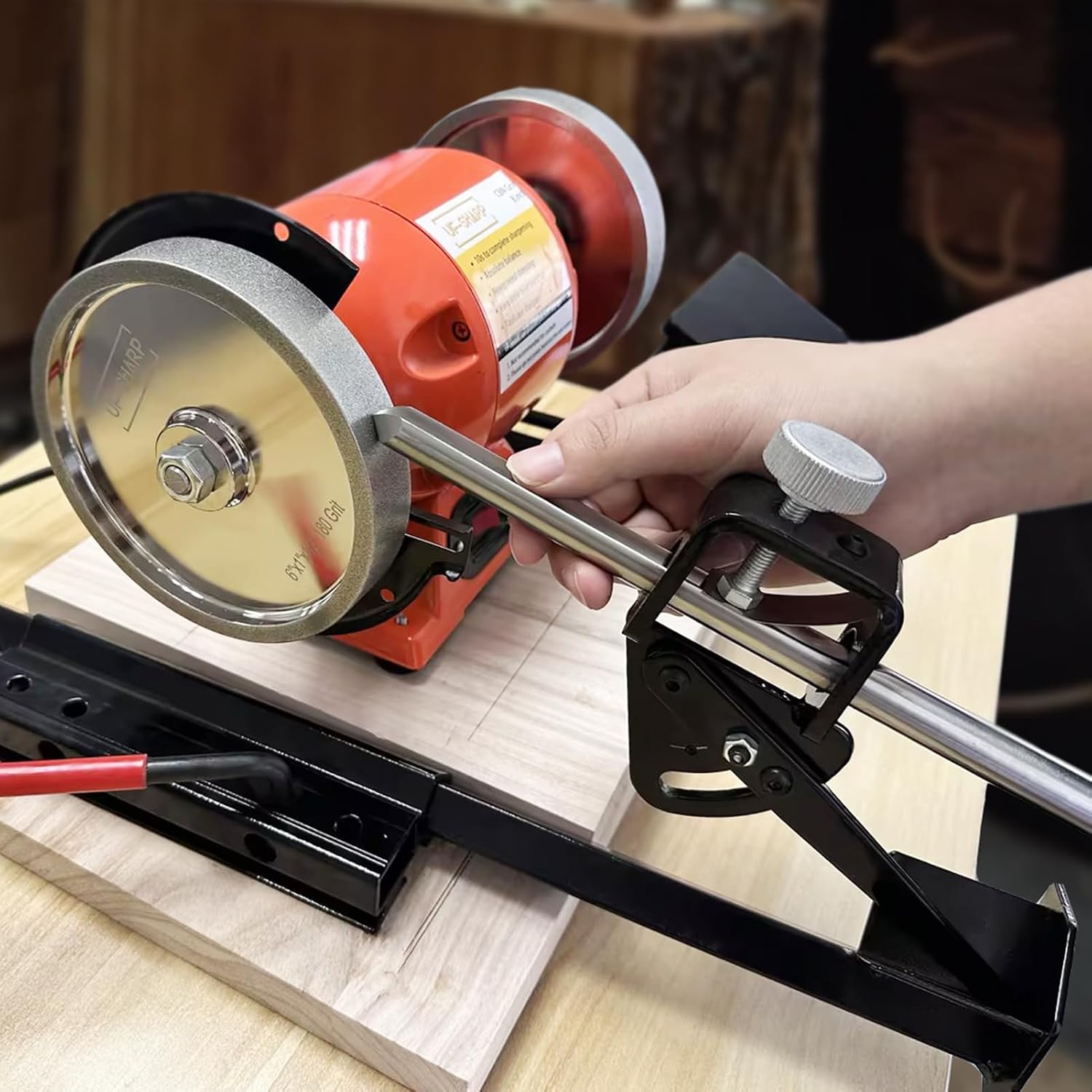 Mega Square CBN Grinding Wheel and Lathe Tool Sharpening Jig