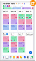 Digital Calendar 32' Smart Touchscreen Electronic Calendar with Family Chore To-do Organizer & Reward System, Dual Mode Smart Calendars & Photo Frame, Wall Mount, 1080P HD Display (White, 32-inch)