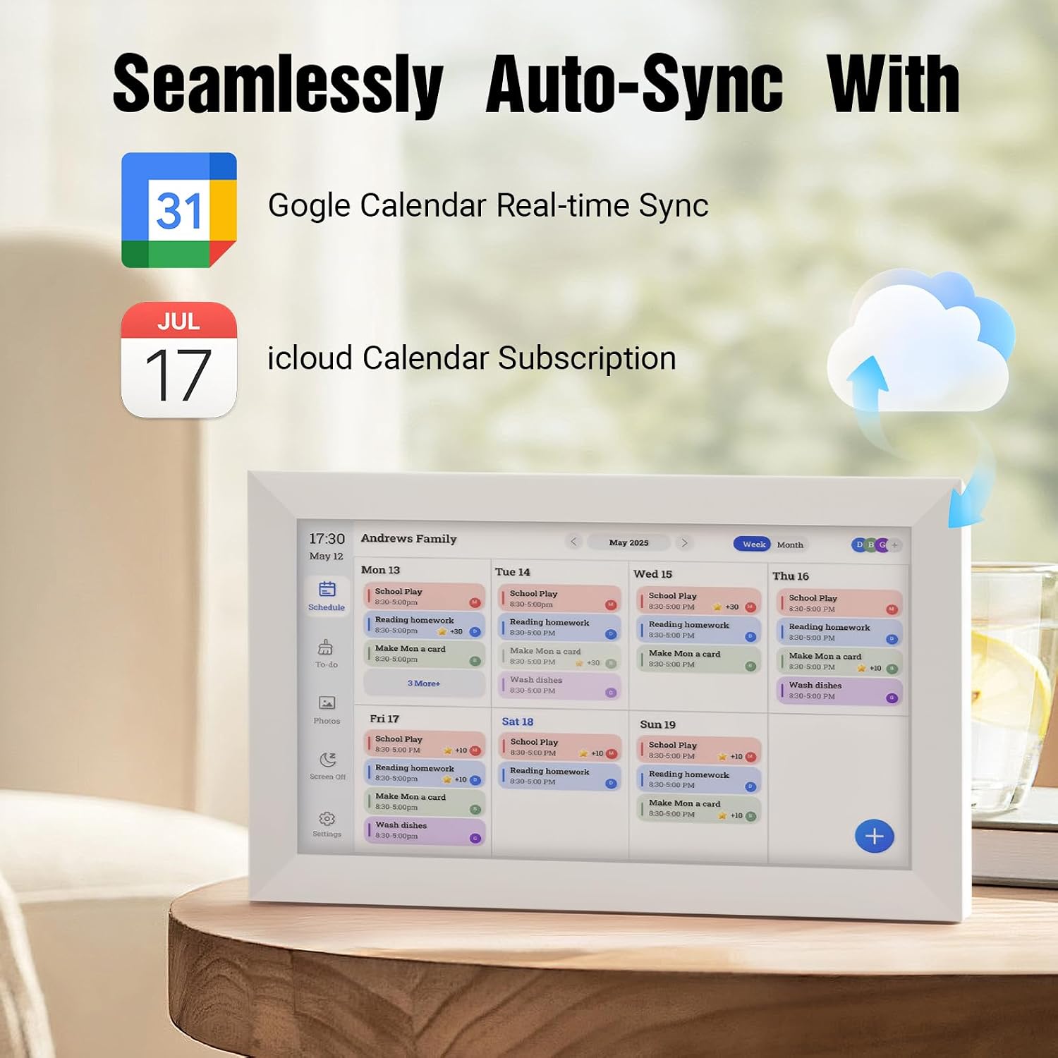 15.6'' Digital Calendar Wall Touch Screen, 1920 * 1080P Electronic Smart Calendar, Digital Picture Frame, Daily Weekly and Monthly Planner, Electronic Chore Chart, White Elephant Gifts for Women, Mom, Teacher, Grandma