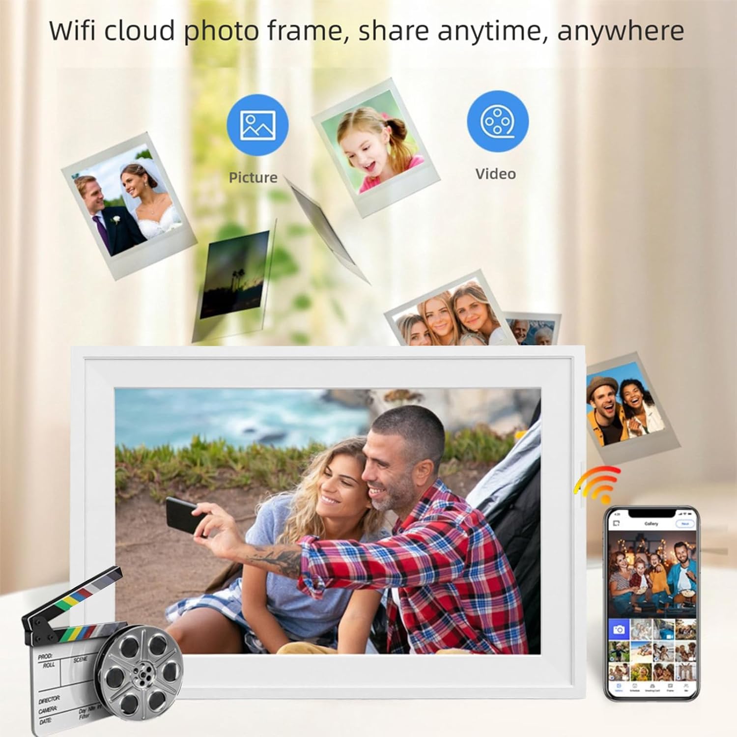 Smart Digital Calendar, 10.1 Inch HD Touchscreen WiFi Dual Band 5G Digital Picture Frame Interactive Family Calendar Planner with APP for Home Great for Schedules Planner (US Plug)