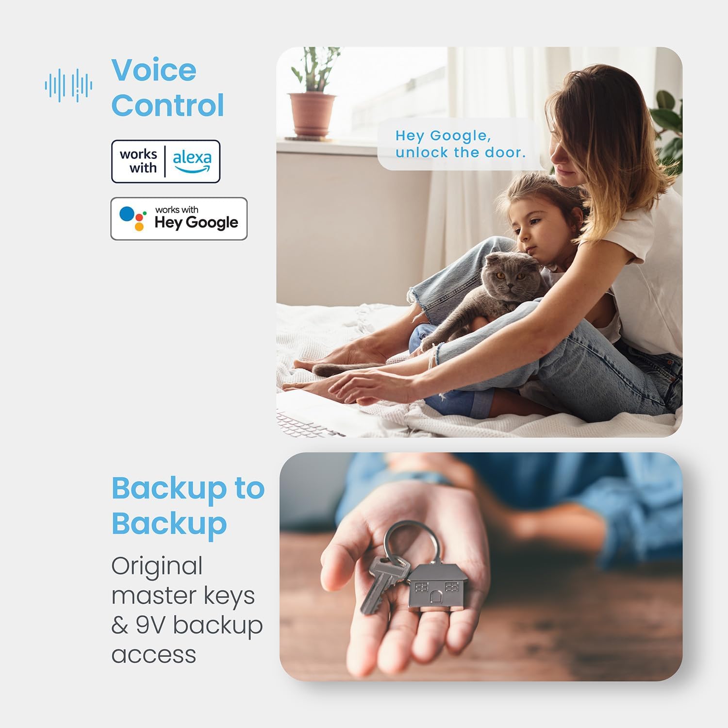 Lockly Secure Pro Smart Deadbolt Lock — Fingerprint Keyless Entry, PIN Genie® Patented Keypad, up to 99 Fingerprints, up to 33 Access Codes, Wi-Fi Hub Included, ANSI Grade 1, Alexa & Google Compatible