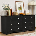 YESHOMY Black Dresser for Bedroom with 6 Drawers, 47.2' Wide Modern Chest of Drawers, Wooden Dresser, Storage Organizer for Living Room, Hallway