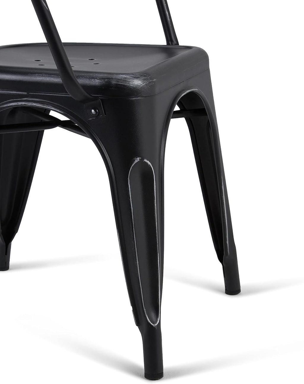 SIMPLIHOME Larkin Dining Arm Chair Set in Distressed Black, Silver, 20.1'W x 20.1'D x 28.2'H, Industrial Metal Chairs for Dining Room, Kitchen (Set of 2)