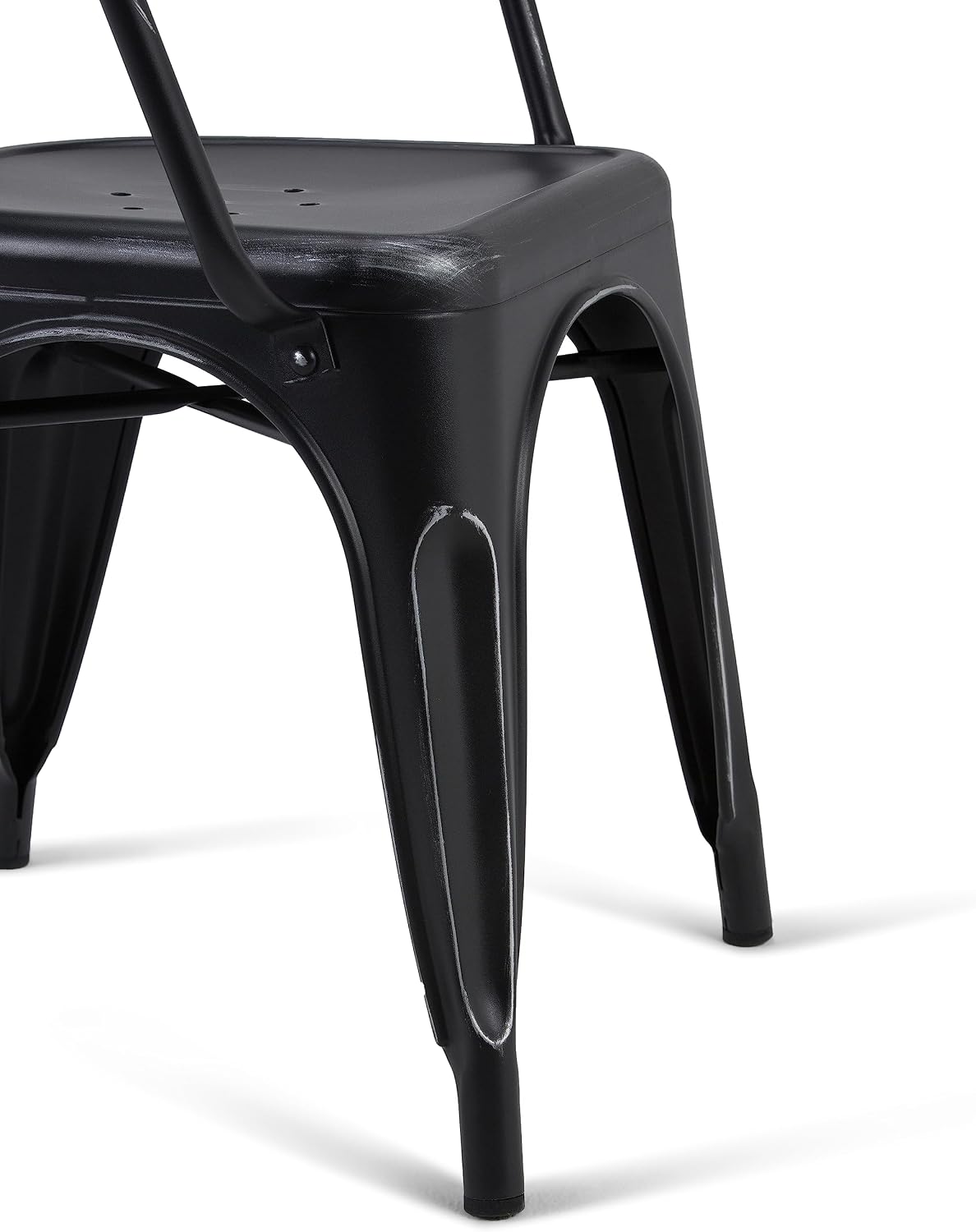 SIMPLIHOME Larkin Dining Arm Chair Set in Distressed Black, Silver, 20.1'W x 20.1'D x 28.2'H, Industrial Metal Chairs for Dining Room, Kitchen (Set of 2)