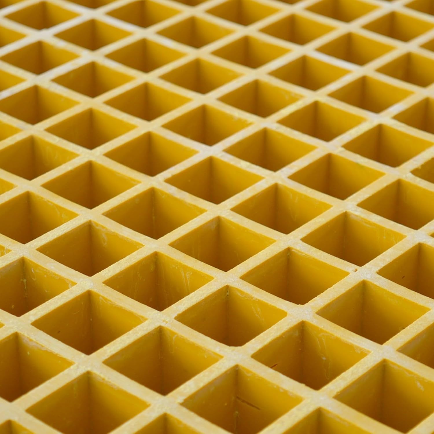 2.6ft*2.6ft Fiberglass Grating 1.5'' Thickness Yellow Car Wash Grille Square FRP Floor Grid for Floors Outdoor Drain Cover (1 PC)