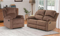 EBELLO Manual Reclining Couch Set for Living Room, Include 1 Recliner Chair, 1 Loveseat Sofa, Recliner Sofa Furniture Set for Home and Office, Brown