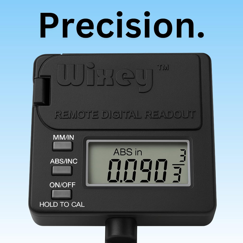 WR550 Wixey Digital Readout with Remote LCD Display - Precision Thickness 12'' Height Measuring Calipers for Planer, Drum Sander, & Wide Belt Sander - 0.002' Accurate Digital Callipers for Measuring