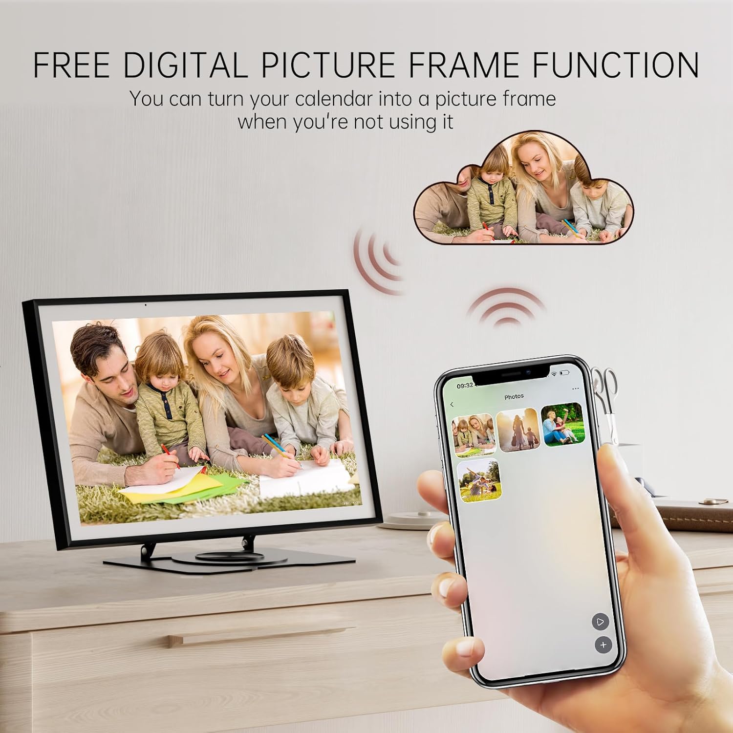 Pronext Calendar, 15.6 inch Digital Calendar & Chore Chart, Rechargeable Full HD Touchscreen Display, Portable Smart Family Organizer, Event Planner, Perfect for Family Schedules - Wall Mount Included