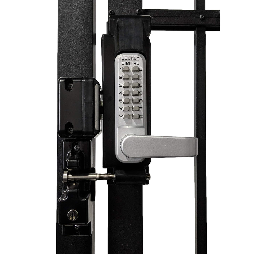 Lockey USA Sumo GL2 DC Satin Chrome Marine Grade Mechanical Double Combination Surface Mount Lever Gate Lock, Model Number: GL2SCMGDC