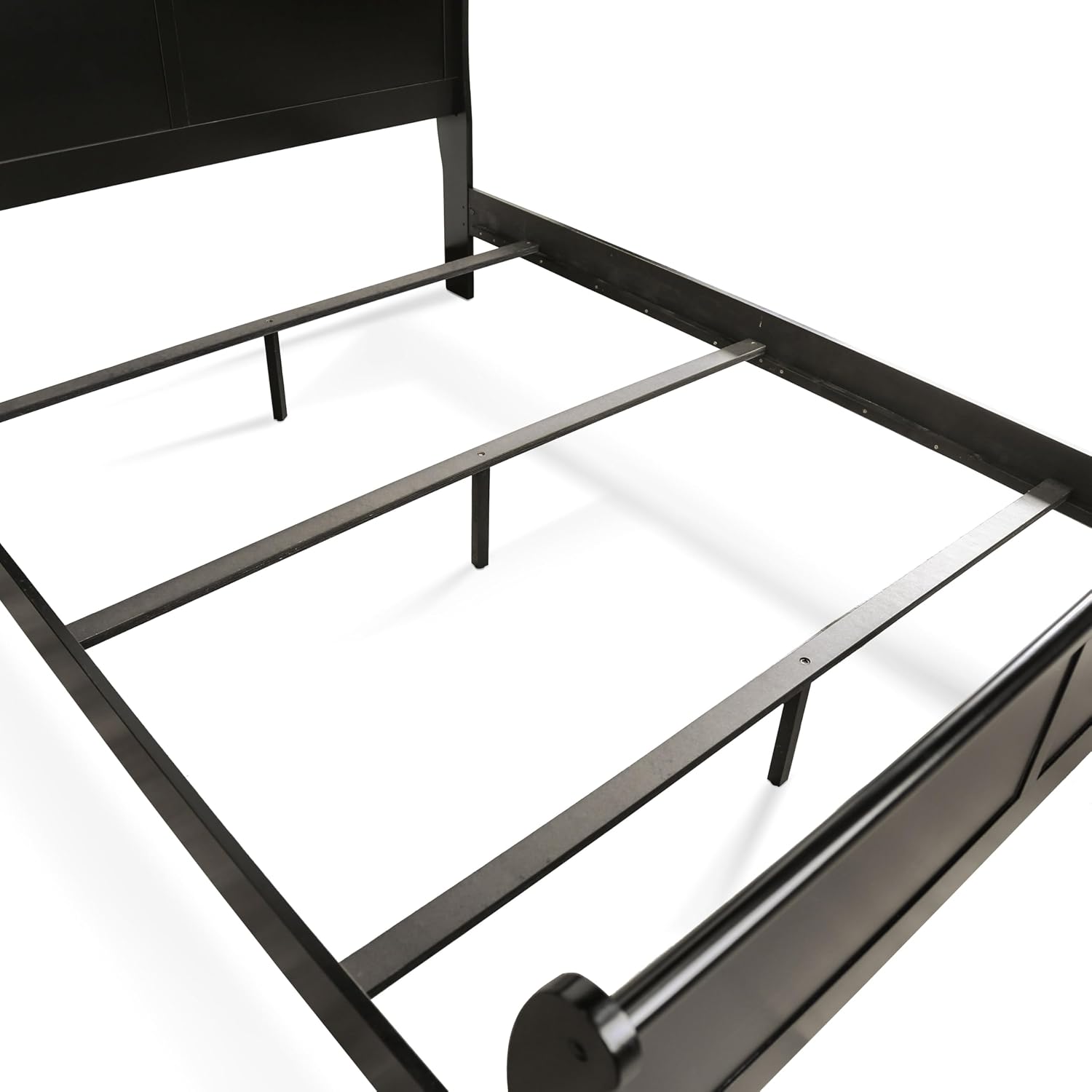 Furniture of America Arabella Traditional Wood Full Bed Frame with Headboard and Footboard, Elegant Sleigh Design Bedframe for Bedroom, Guest Room, Easy Assembly, Box Spring Required, Black