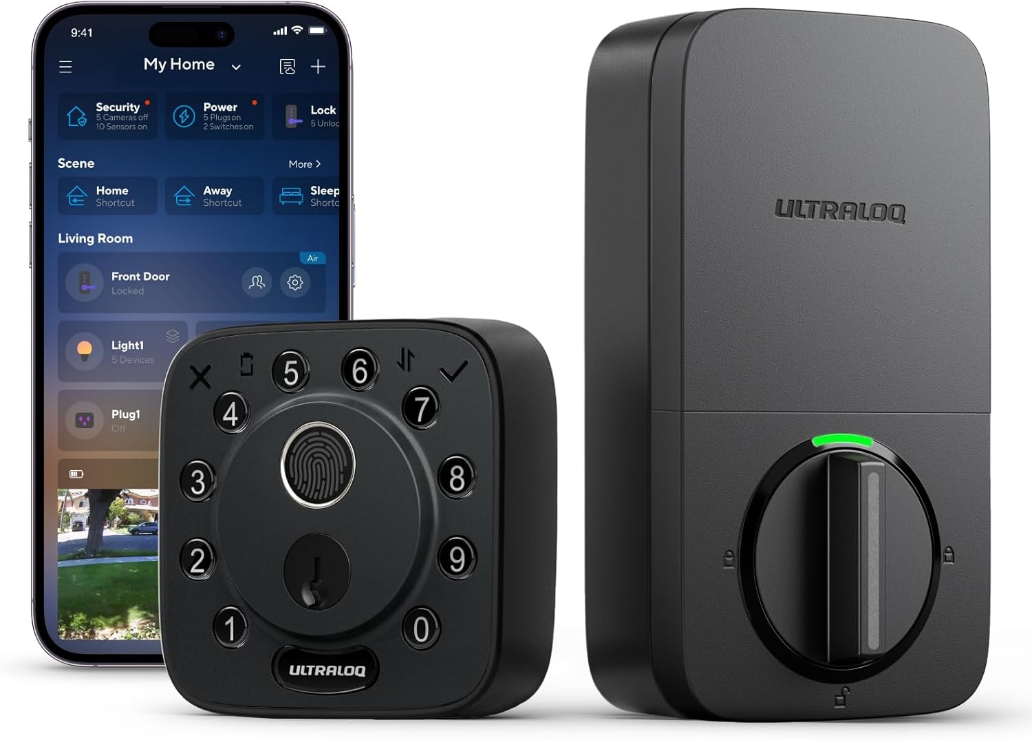 ULTRALOQ 2026 Upgrade Bolt Fingerprint Smart Lock in Black, Biometric Deadbolt with Built-in WiFi, Keyless Entry Door Lock, App Remote Control, 10 Months Battery, IP65 Waterproof, BHMA Grade AAA