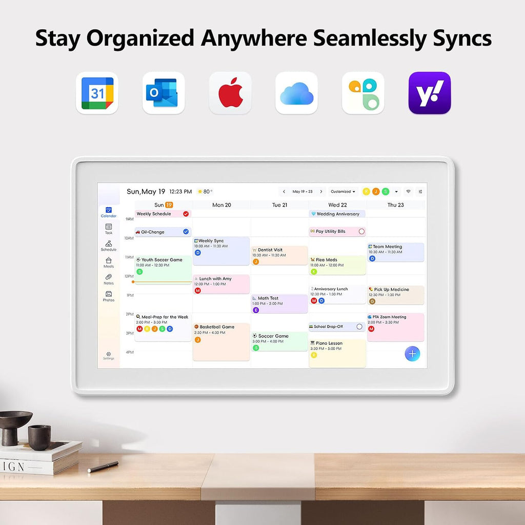 Kinstone Electronic Calendar, 15.6 Inch Wall Planner Smart Digital Calendar | Touchscreen Family Planner with Shared Calendar, Meal Planner, Chore Chart, Digital Photo Frame, Google Calendar Sync