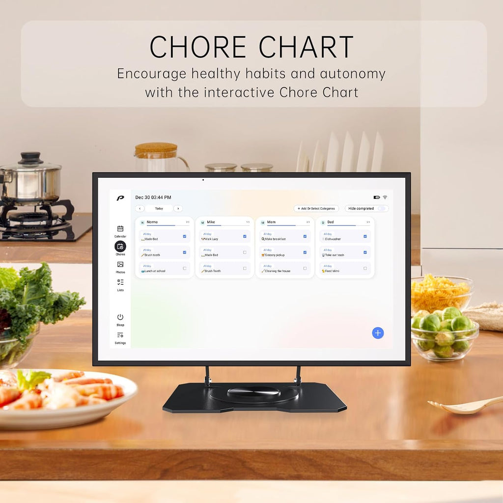Pronext Calendar, 15.6 inch Digital Calendar & Chore Chart, Rechargeable Full HD Touchscreen Display, Portable Smart Family Organizer, Event Planner, Perfect for Family Schedules - Wall Mount Included