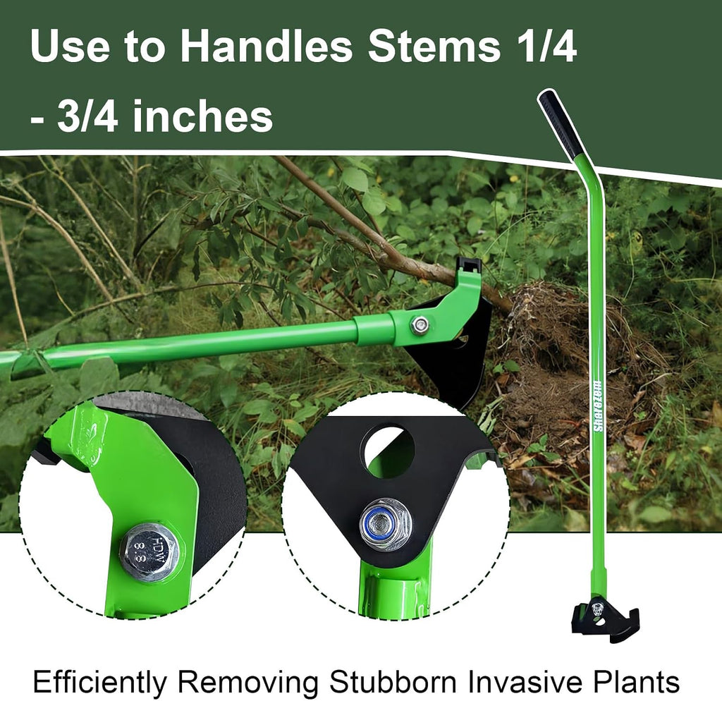 Small Sapling Puller, Heavy-Duty High-Leverage Tree Puller Tool Fully Uproots Woody Stems ¼ inch - ¾ inches, Manual Tree Popper Tools for Trees Shrubs Vines Thorns with Large Root Systems
