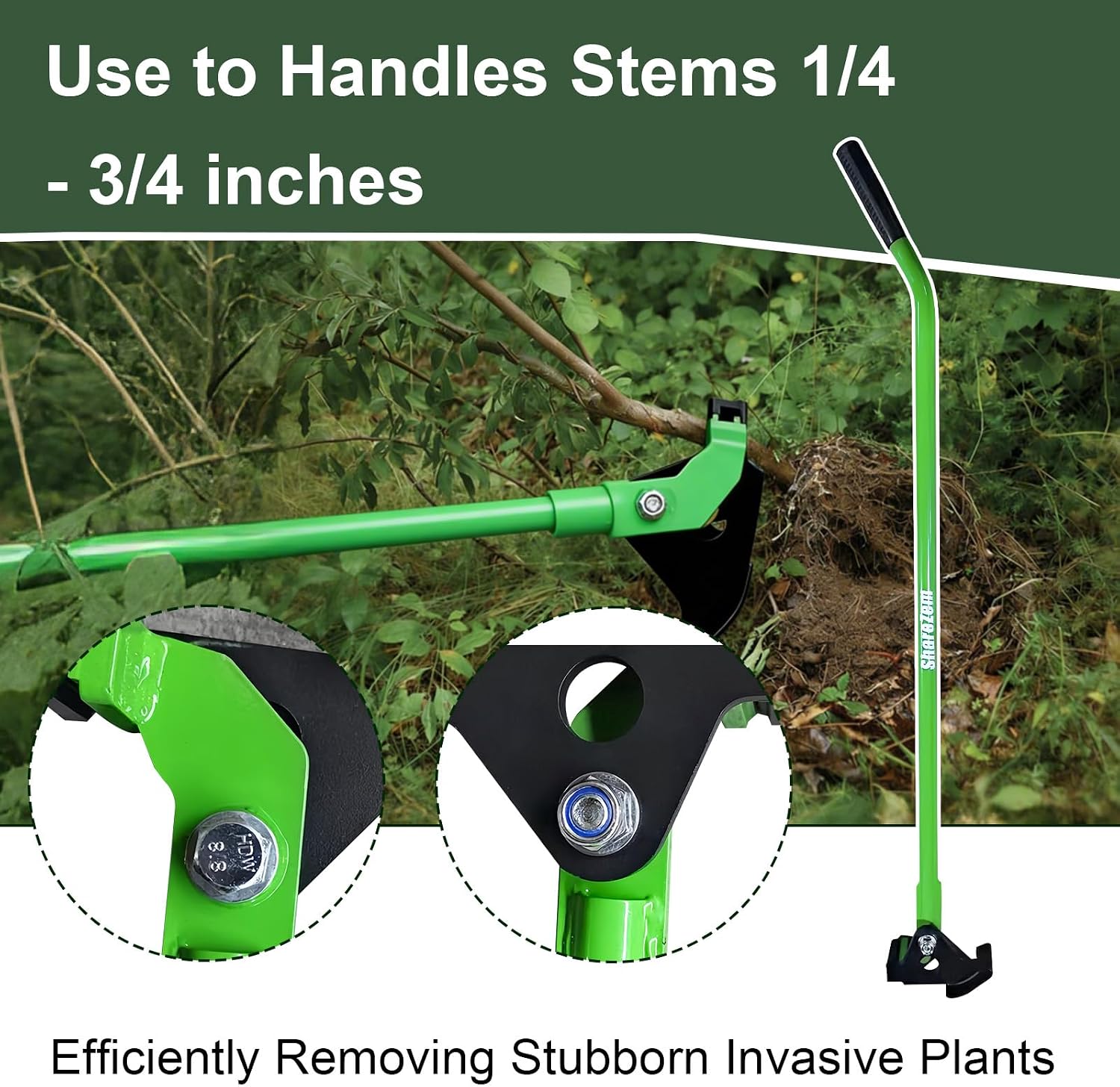 Small Sapling Puller, Heavy-Duty High-Leverage Tree Puller Tool Fully Uproots Woody Stems ¼ inch - ¾ inches, Manual Tree Popper Tools for Trees Shrubs Vines Thorns with Large Root Systems