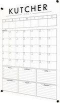 Circle & Square Personalized Clear Acrylic Calendar for Wall, Month & Week Planner Whiteboard, Dry Erase Family Planner, Wall Calendar Organizer System for Home (26' Wx38 H, Vertical, Black)