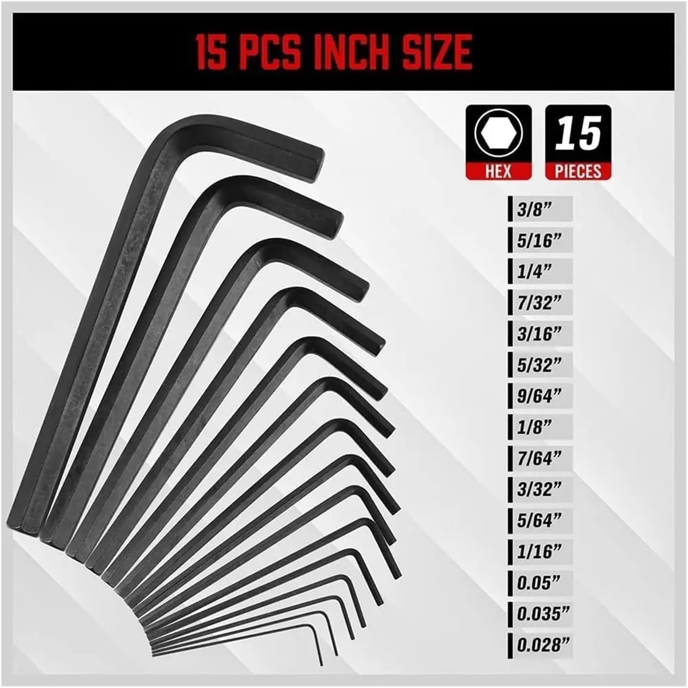 32-Piece Hex Key Wrench Set, Metric And SAE Wrenches L Shape Keys, Chrome Vanadium Steelwith 2x Extension Handl