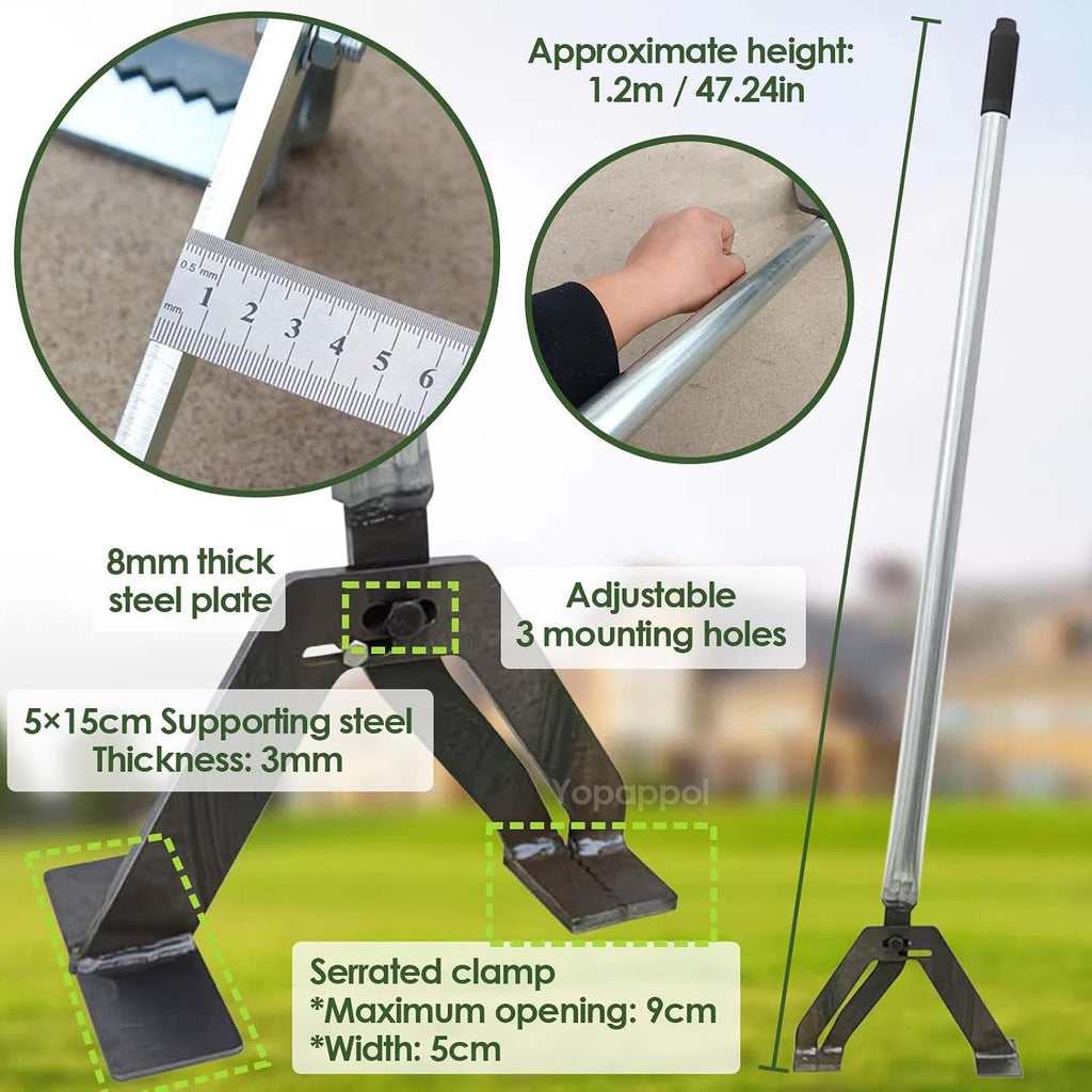 High-Leverage Root Extraction Tool for Remover Tree Shrub Sapling Puller Tool Effortless, with Long Handled Uprooting Weeder