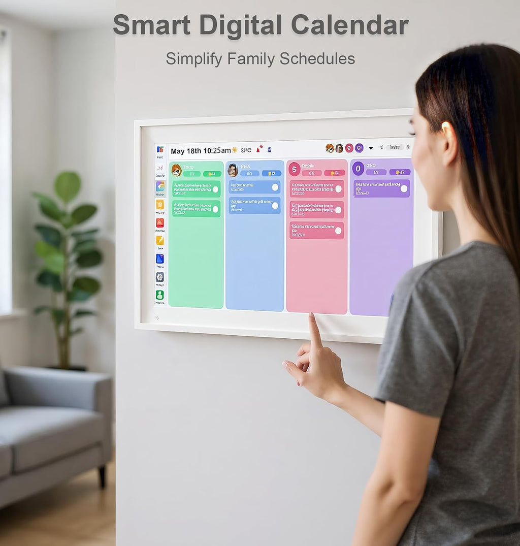 Digital Calendar, 15.6 inch Smart Wall Planner with Touch Screen, Electronic Calendar & Chore Chart Full HD Interactive Display for Family Schedules, Kid Activities Organizer Housework To-do List Reminder