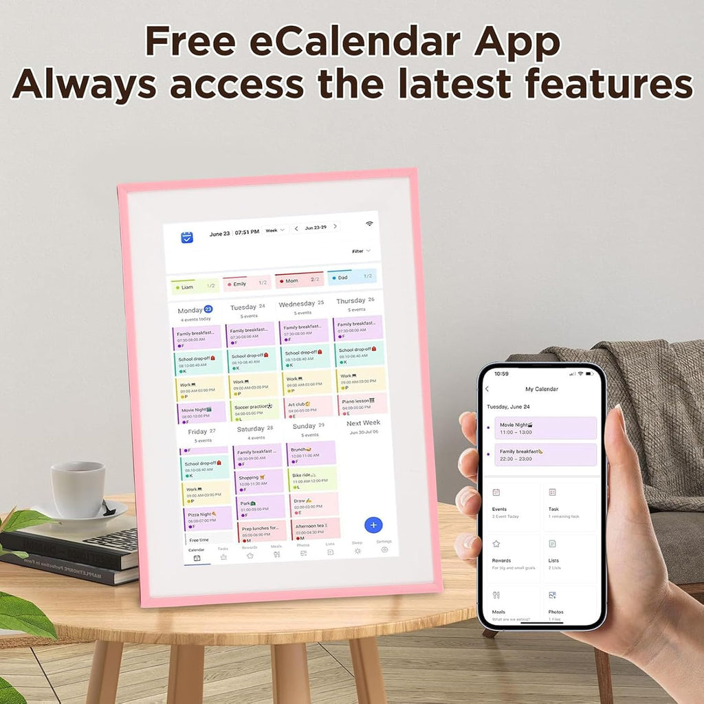 CUIFATI Smart Digital Calendar, 10.1in Electronic Calendar with Chore Chart, Family Planner with Interactive Touchscreen Display, for Family Schedules Meal Planner