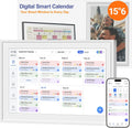 TRVL FIELDER Digital Calendar Wall Touch Screen, 15.6' Smart Electronic Family Interactive Display, No Subscription Electric Organizer & Planner for Schedules, Chore Chart, Picture Frame with Stand