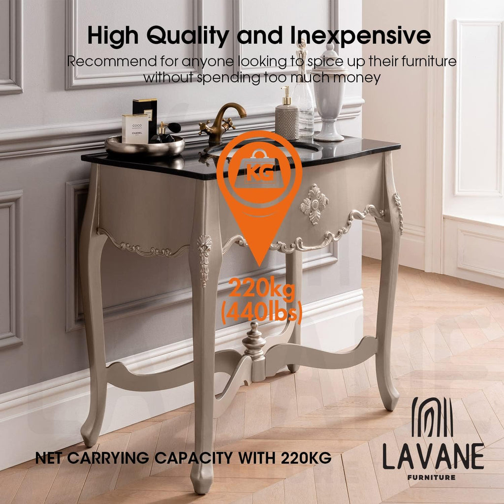 La Vane 30 inch / 75cm Wooden Furniture Legs, Set of 4 European Style Solid Wood Carving Unfinished Furniture Replacement Feet Decoration for Sofa Cabinet Wardrobe Table Loveseat