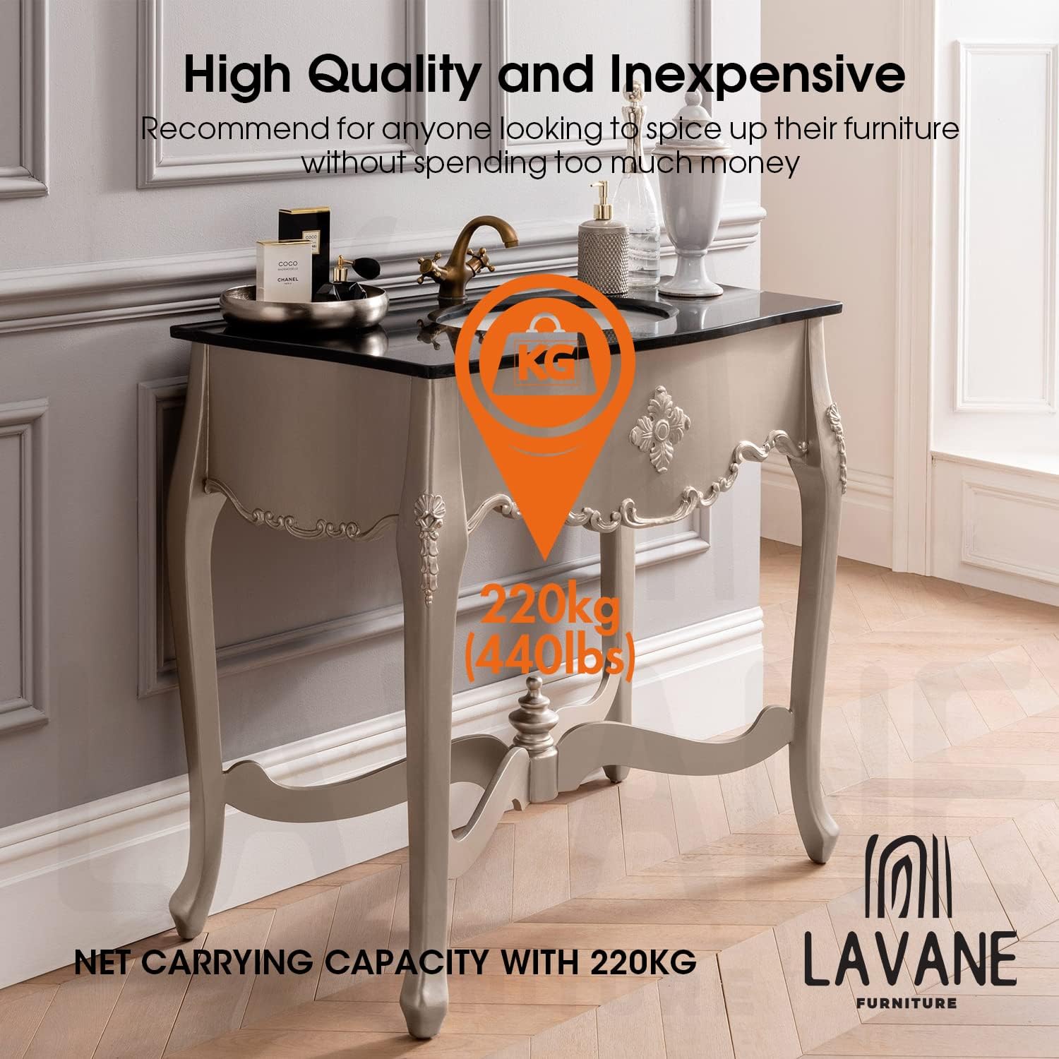 La Vane 30 inch / 75cm Wooden Furniture Legs, Set of 4 European Style Solid Wood Carving Unfinished Furniture Replacement Feet Decoration for Sofa Cabinet Wardrobe Table Loveseat