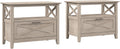 Bush Home 32-inch Nightstand with Drawer - Set of 2, Bedroom Furniture, Key West Collection, Washed Gray