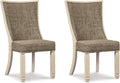 Signature Design by Ashley Bolanburg Modern Farmhouse Upholstered Dining Chair, 2 Count, Brown