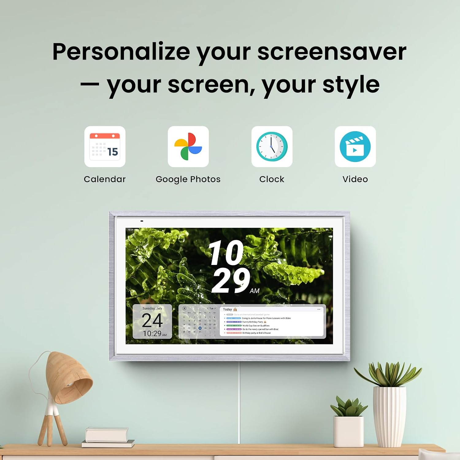 Apolosign 15.6-inch Digital Family Calendar, No Subscription Fee, Smart Wall Planner with Calendar Sync, Chore Chart & Touchscreen Display for Busy Families, Dual Mode, with Stand (Gray)