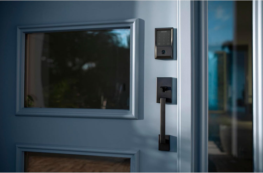 Schlage Encode Smart WiFi Deadbolt Lock with Greenwich Trim, Matte Black | Keyless entry door lock, Touchscreen keypad, App control, Alexa, Google Home, Ring & Airbnb compatible, Certified security