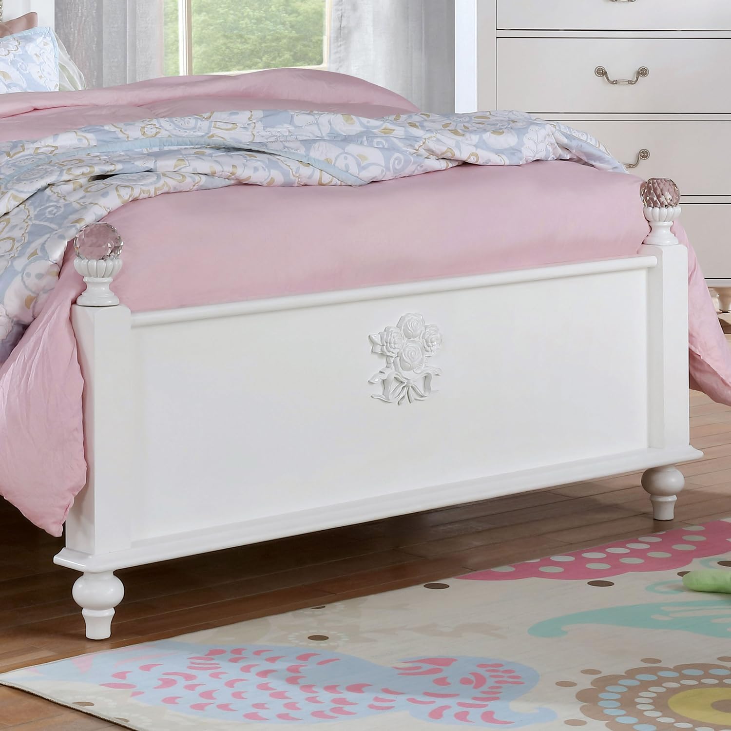 Furniture of America Mondu 3-Piece White Wood Bedroom Set - Full + 2 Nightstands