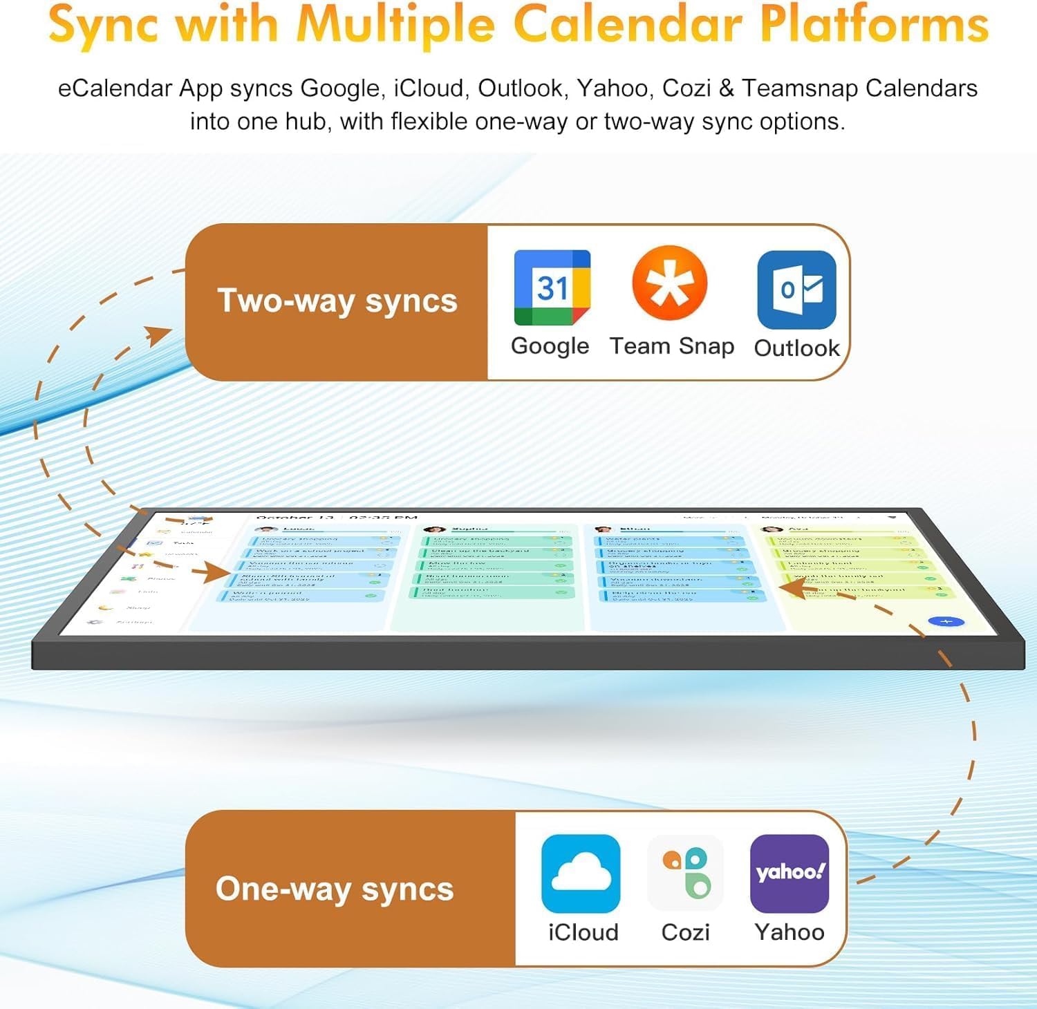 24' Digital Calendar Chore-Chart for-Family-Schedule - Interactive Touchscreen Display Electronic Calendar, Star Reward, Sync Online iCloud Outlook Calendar Via App, Wall Mount, Gift for Mother Father