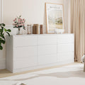 Bobve 70.9' Dresser for Bedroom with 9 Drawers, Large Modern Chest of Drawers with Deep Drawers, Wide Double Dresser Handle Free, Storage Organizer for Bedroom, Living Room, Hallway (White)