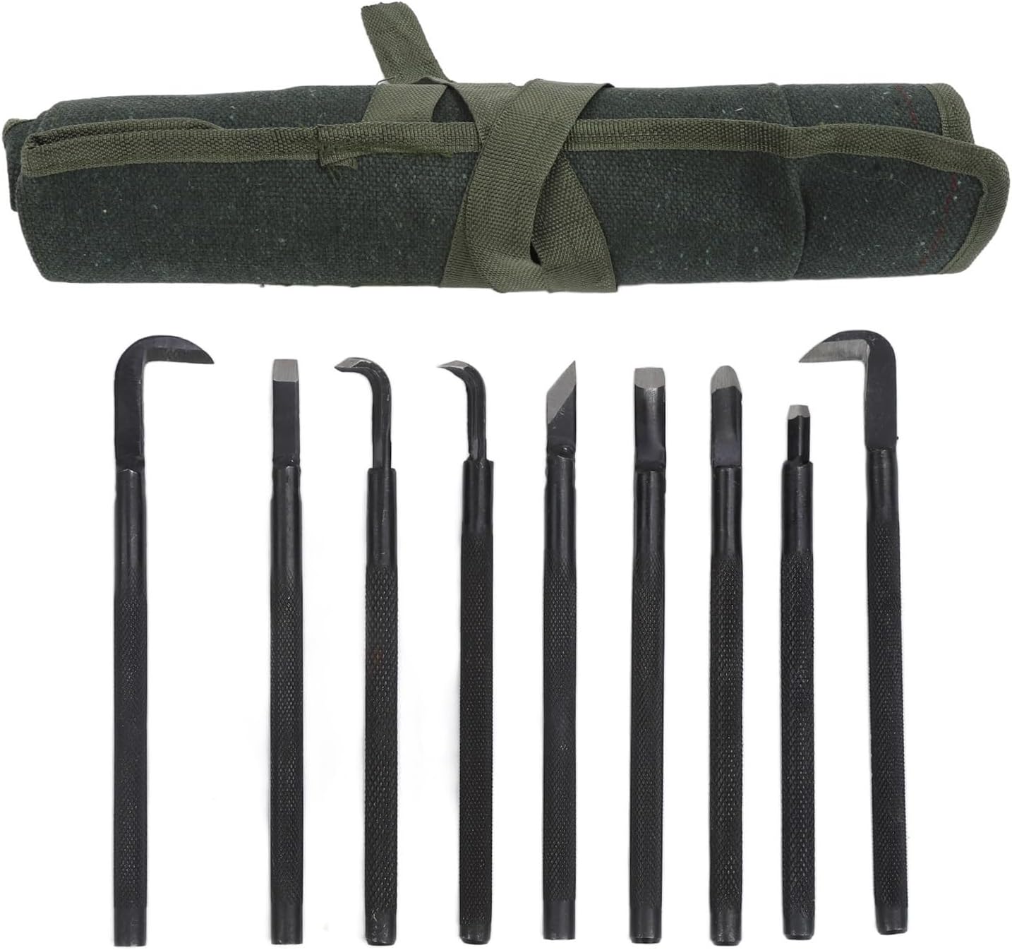 9 Piece Professional Bonsai Tool Kit, Manganese Steel Carving Pruning Set with Handles Includes Brushed Knife, Shears, Gardening Tools for Bonsai Shaping