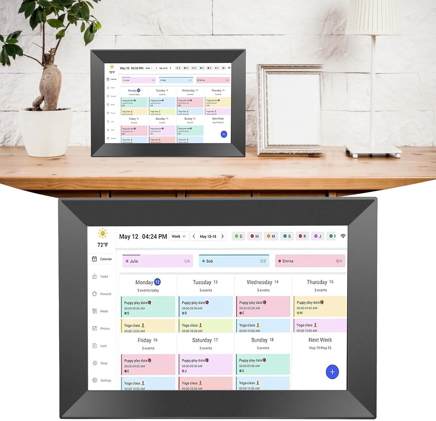 ciciglow Smart Digital Calendar, 10.1 Inch Wi Fi Electronic Wall Calendars Chore Chart, Interactive Touchscreen for Family Schedule Meal Planner, 32GB, Wall and Desk Mountable (US Plug)