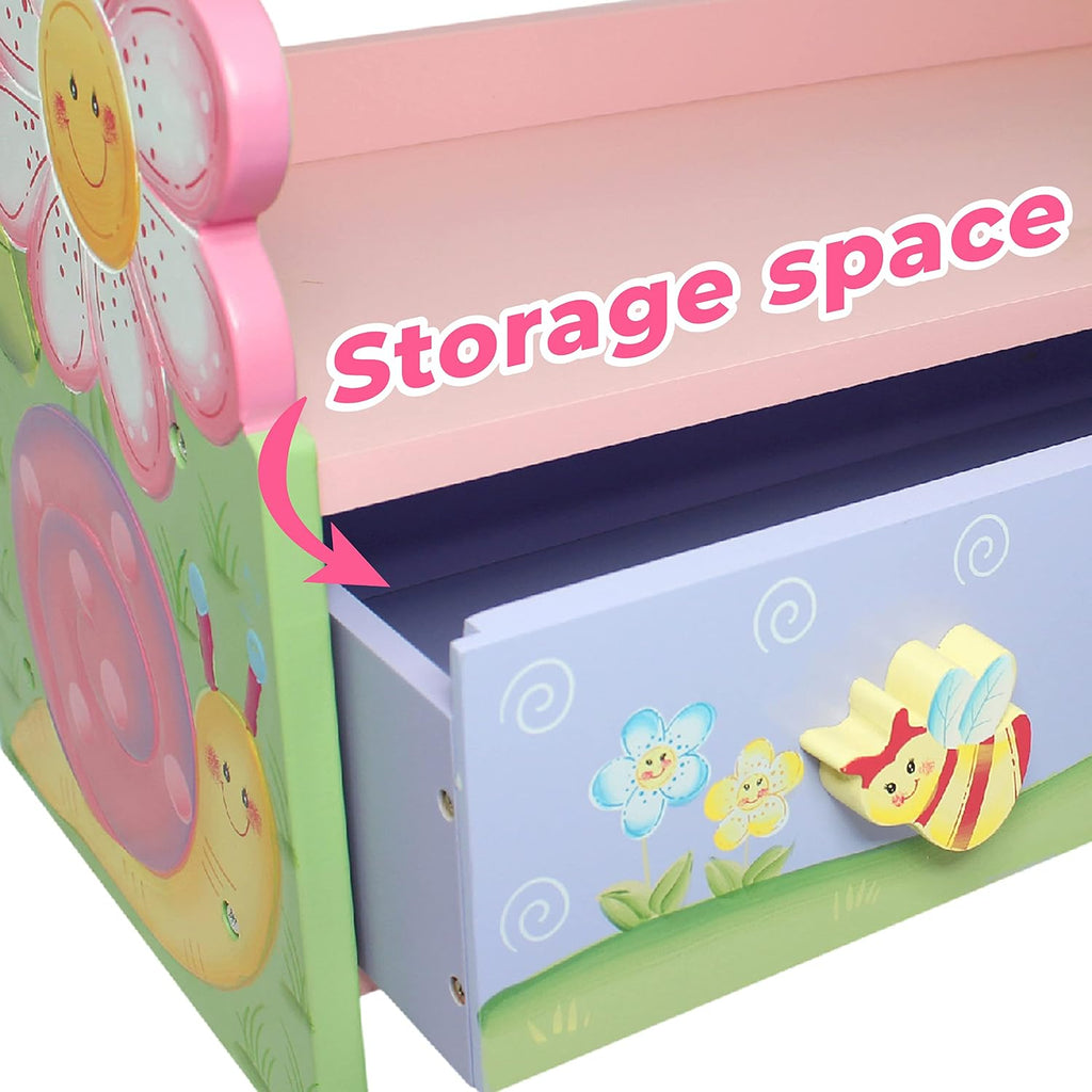 Fantasy Fields Magic Garden Kids 3-Tier Bookshelf & Drawer, Multi
