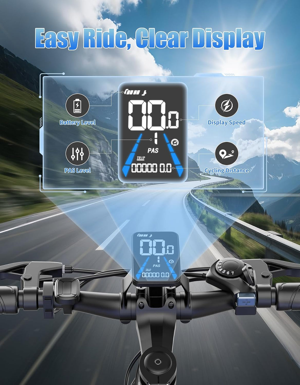 Electric Bike for Adults, 1500W Peak E-bike with 48V 12Ah Removable Battery, 26' Tires Electric Mountain Bike, Up to 65 Miles 25MPH, 7-Speed Ebike, Electric Bicycle for Commute, Front Fork Suspension