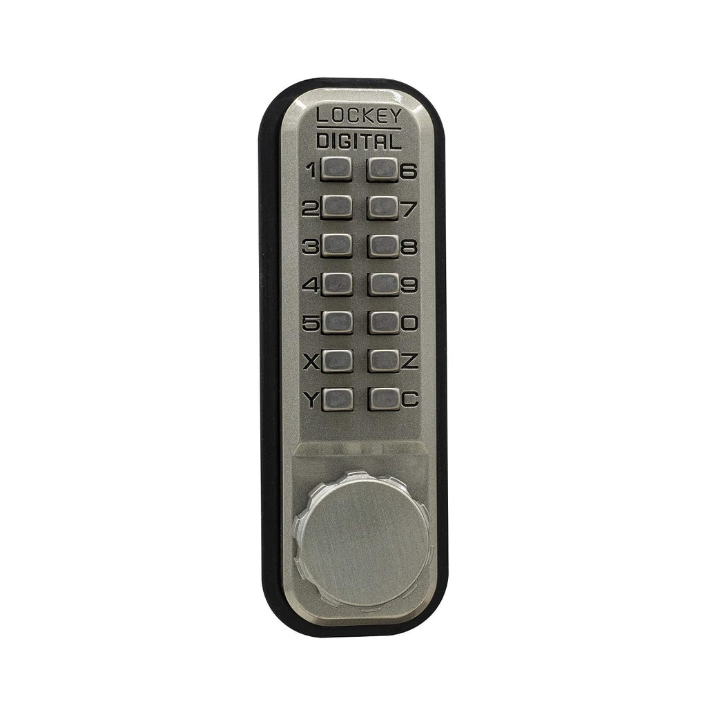 Lockey USA 2200SN Surface Mount Lock, Satin Nickel, Keypad, Retractable, Keyless
